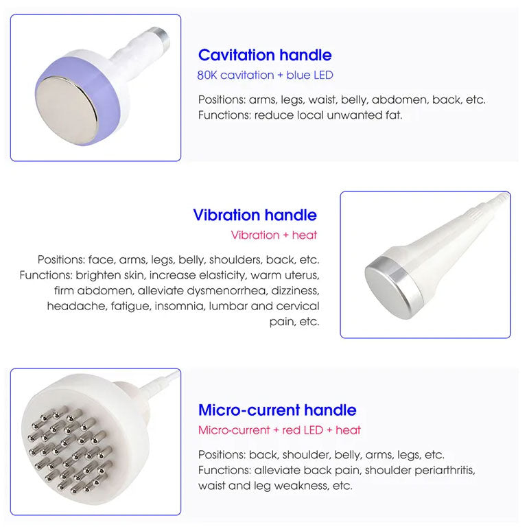 6 in 1 Micro-Current Vibration RF 80K Cavitation Slimming Machine
