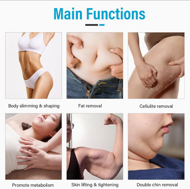 360-Degree 6 in 1 Cryo and RF Vacuum 40K Cavitation EMS Muscle Stimulator Body Sculpting Fat Freezing Slimming Machine
