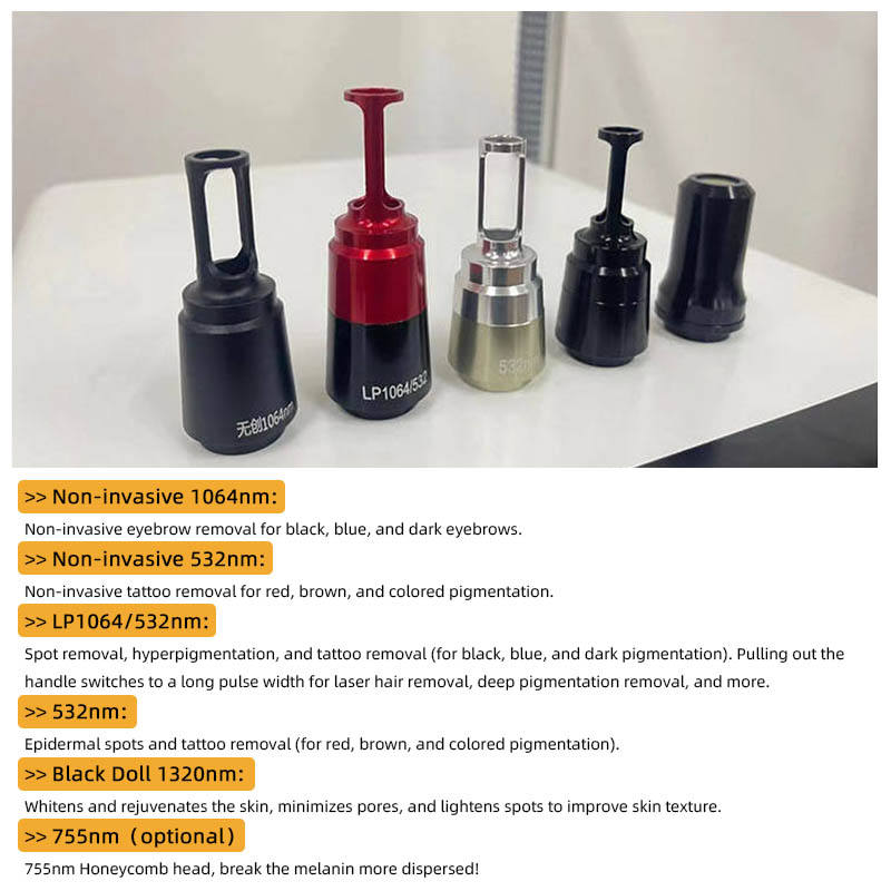 Carbon Peeling Black Doll Treatment 6 Optional Heads Pico Second Lasersings Tattoo Removal Machine