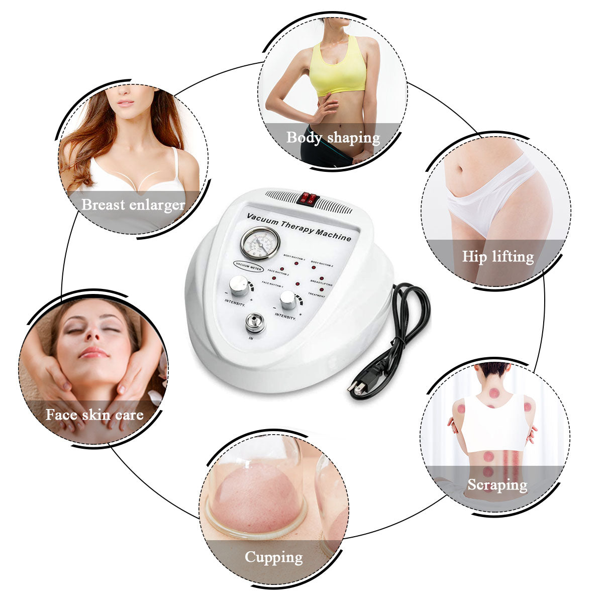 Multifunctional Portable Vacuum Suction Cup Therapy Vacuum Butt Lifting Breast Enhancement Buttocks Enlargement Machine for Breast Enlarging