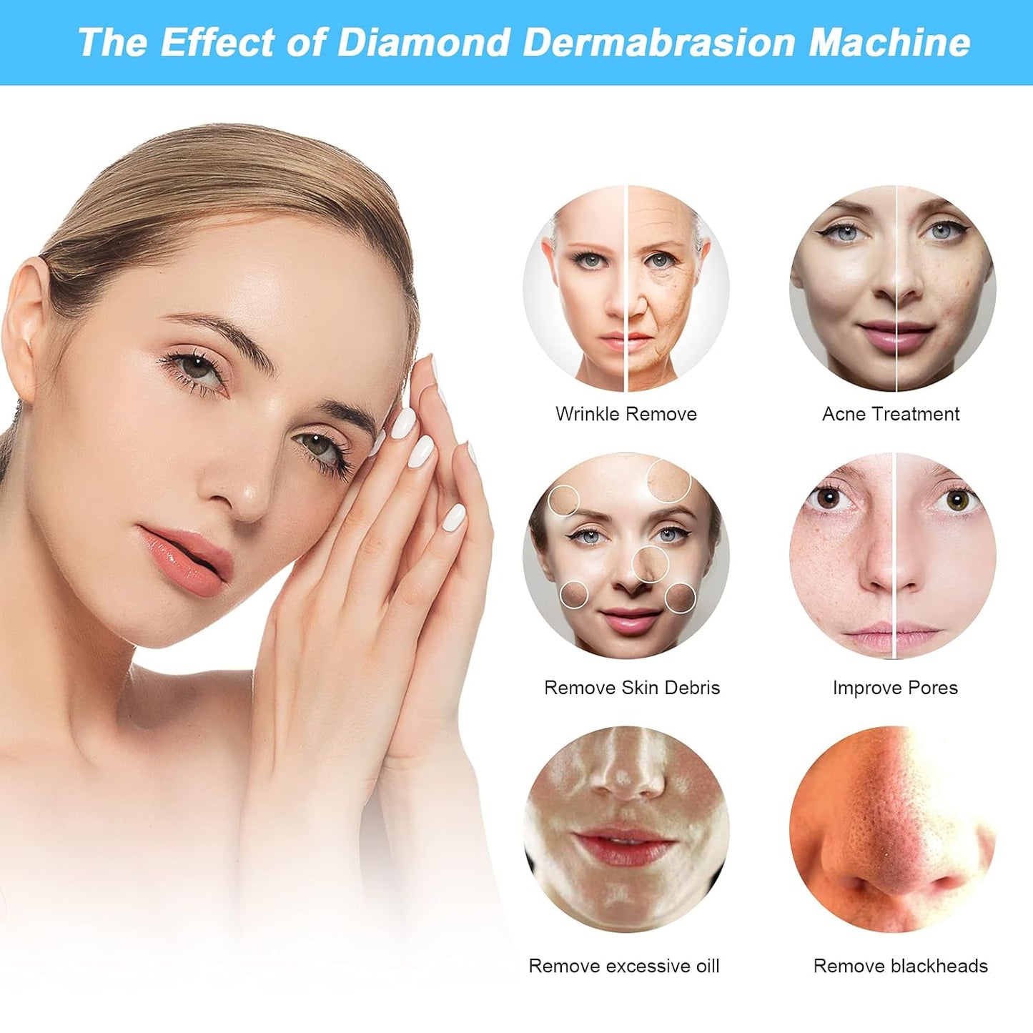 2 in 1 Diamond Microdermabrasion Machine Professional Blackhead Removal Equipment