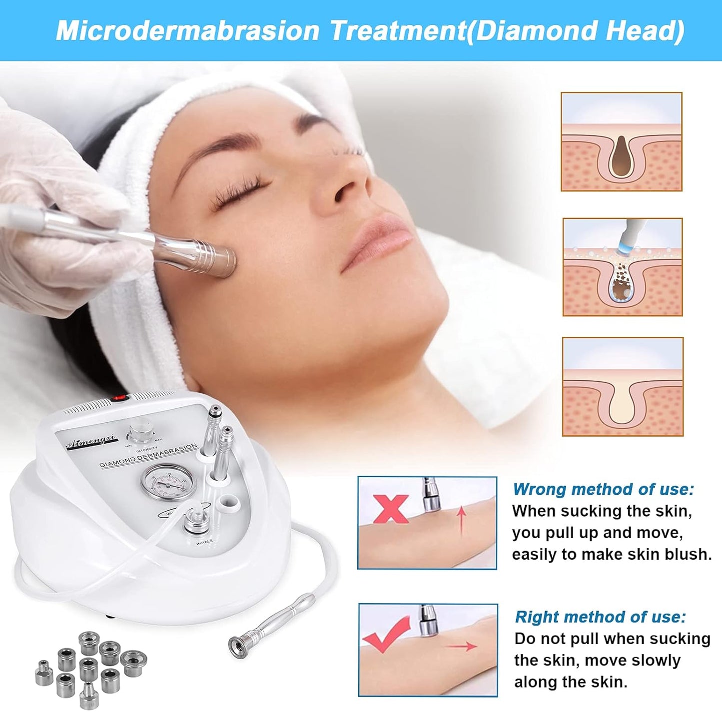 2 in 1 Diamond Microdermabrasion Machine Professional Blackhead Removal Equipment