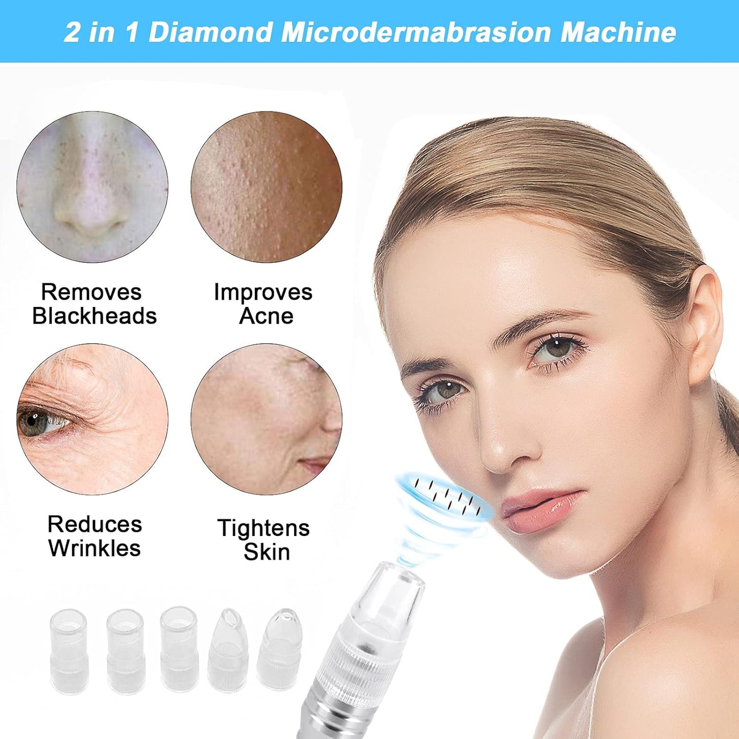 2 in 1 Diamond Microdermabrasion Machine Professional Blackhead Removal Equipment