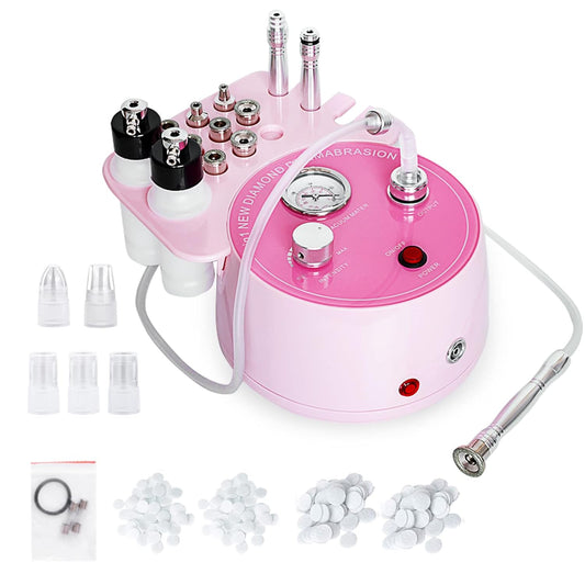 Pink Diamond Microdermabrasion device Facial Beauty Equipment Skin Care for Vacuum Blackhead Removal & Spray, Suction Power 0-70 cmHg