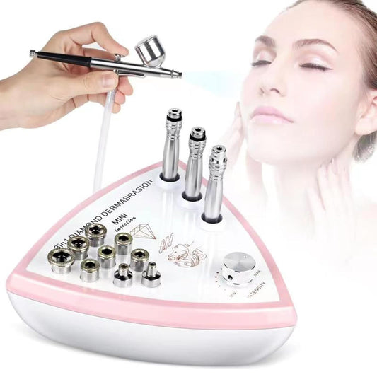 Diamond Micro der-ma-bra-sion Machine 0-68cmHg Suction Power Professional Diamond Glow Facial Machine with Spray Kit, Facial Skin Care Equipment for spa Home Use