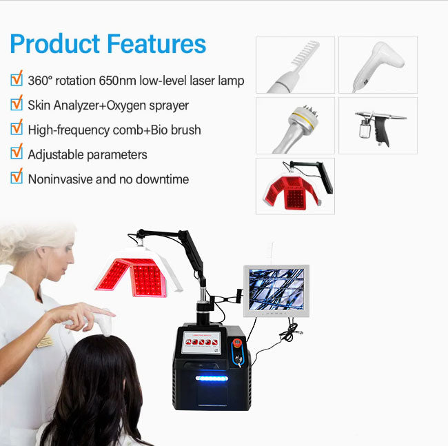 5 in 1 Hair Loss Treatment Laser Hair Growth Machine with Hair Scalp Analyzer