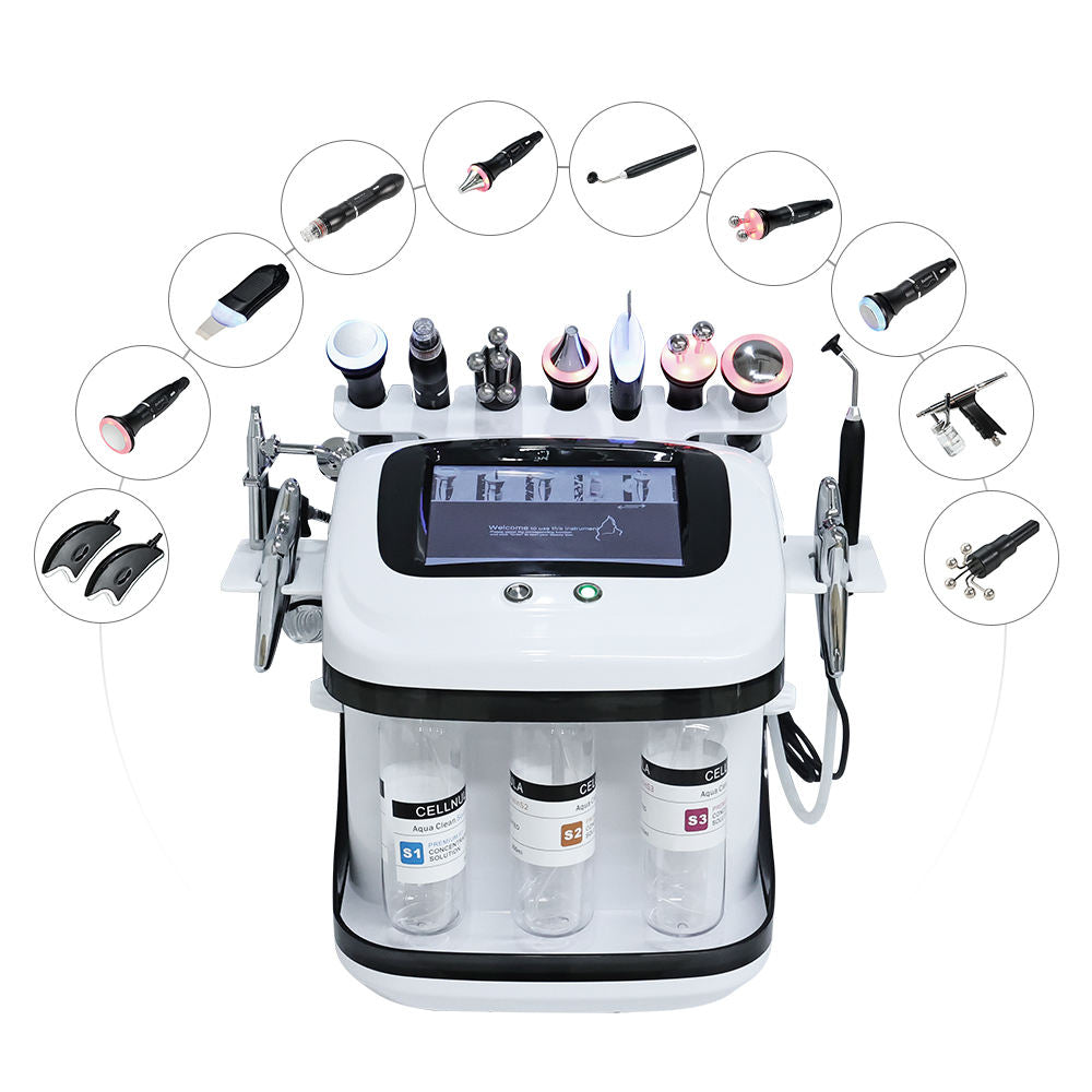 Professional Skin Cleaning 10in1 Small Bubble Hydra Oxygen Dermabrasion Facial Beauty Machine