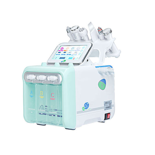 6 Handles Oxygen Spray Hydra Beauty Facial Machine Multifunctional Face Care Device for Beauty Spa