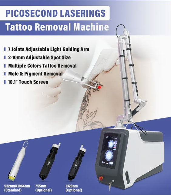Powerful 7 Joint Adjustable Arm Picosecond Laser Tattoo Removal Machine Picolaser Carbon Laser Peel Machine