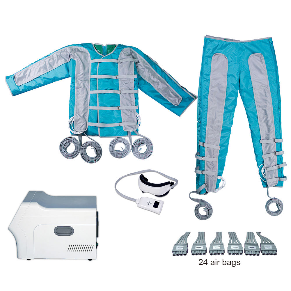 3 in 1 Full Body Lymphatic Drainage Pressotherapy Equipment With Infrared Thermal Energy 24 air Bags Pressotherapy Pants Cloth Full Body Massage
