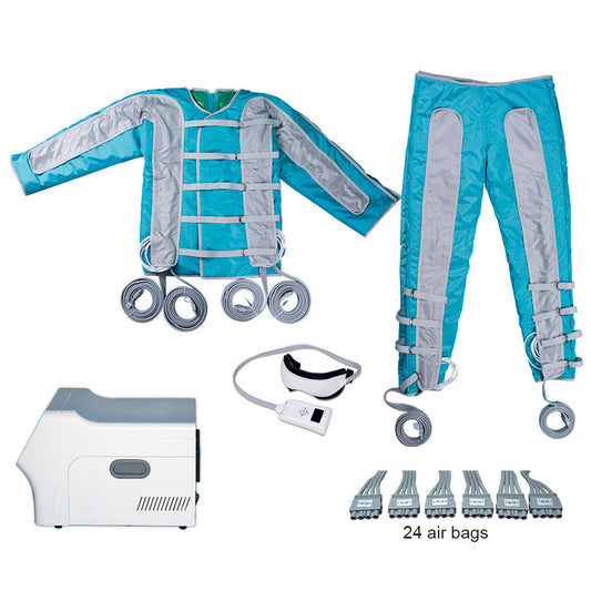 3 in 1 Full Body Lymphatic Drainage Pressotherapy Equipment With Infrared Thermal Energy 24 air Bags Pressotherapy Pants Cloth Full Body Massage